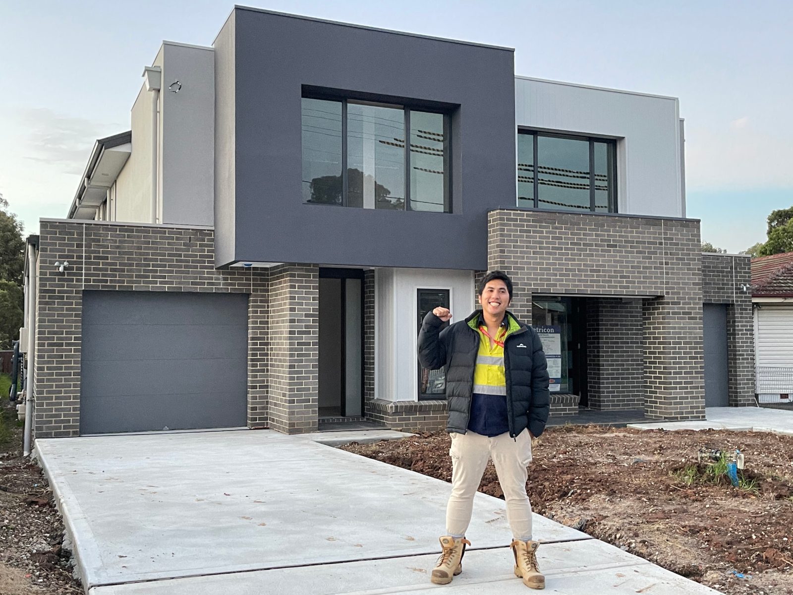 Completed duplex by Zion Construction & Developments, Sydney